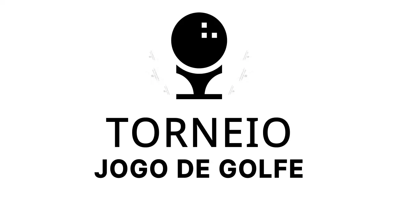 Marca de taco com ilustração de bola de golfe para fins promocionais