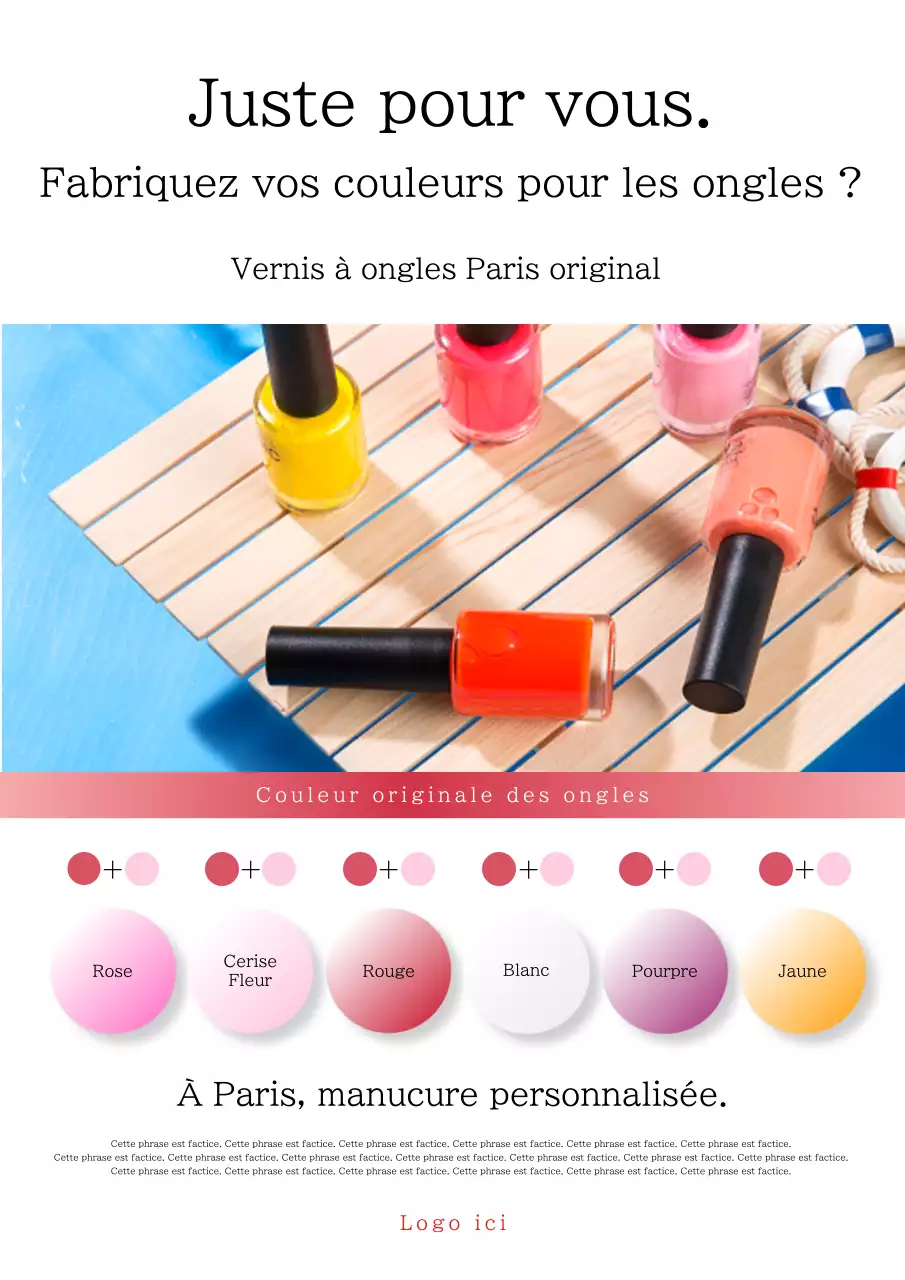 Créez une couleur d'ongle moderne et simple en bleu et blanc Annoncez