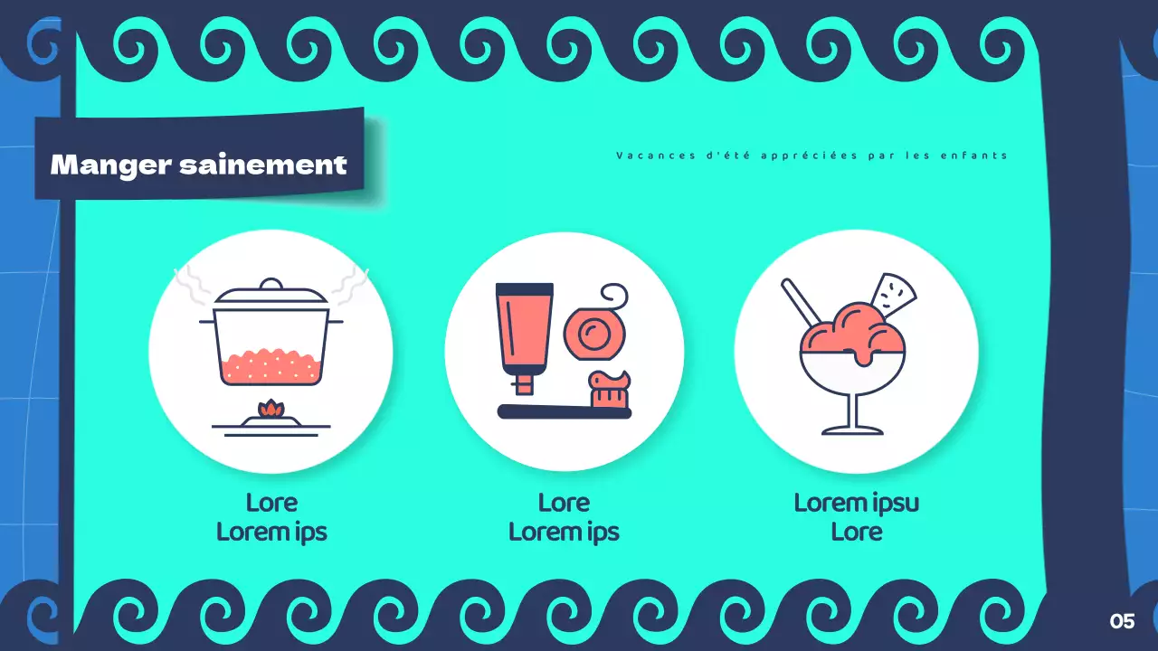 Présentation de vacances d'été menthe et bleu marine