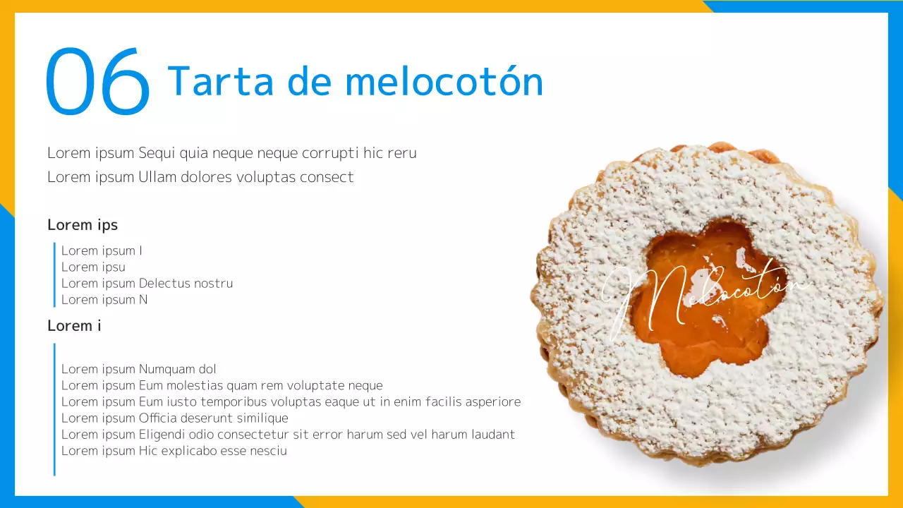 Una refrescante receta de postre veraniego en amarillo y azul claro