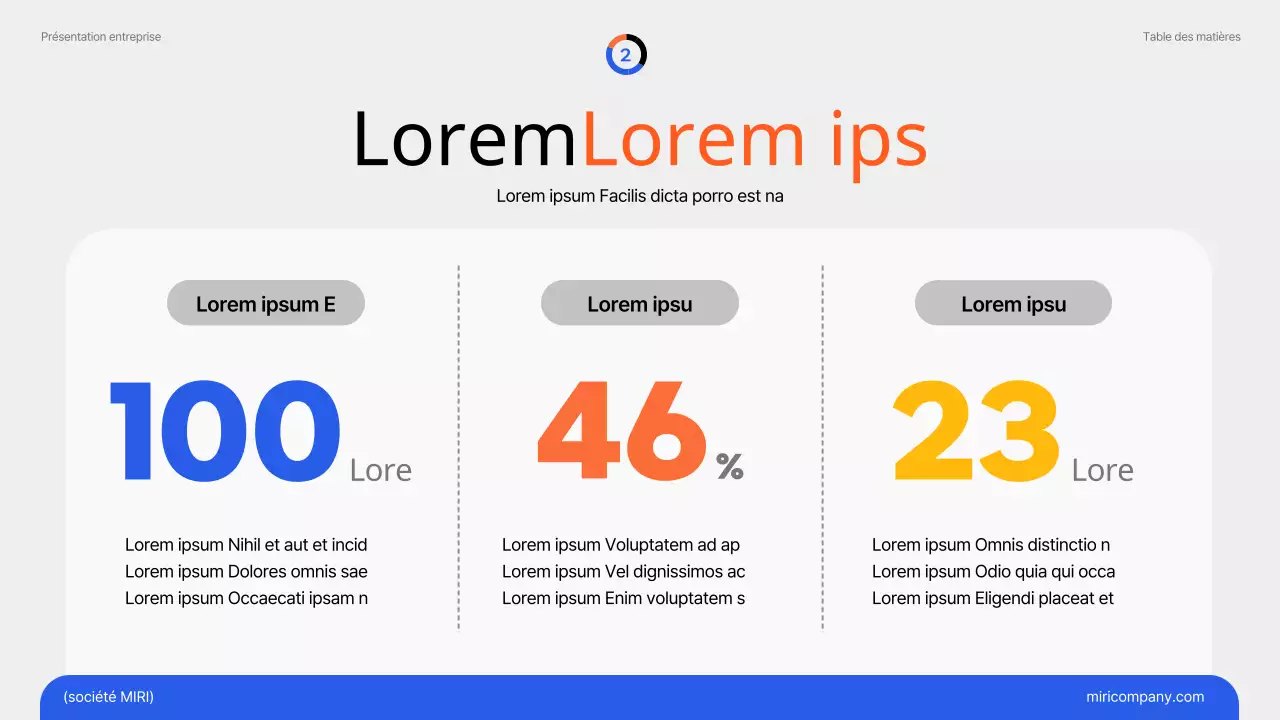 Tendances marketing simples en bleu et orange Document d'information