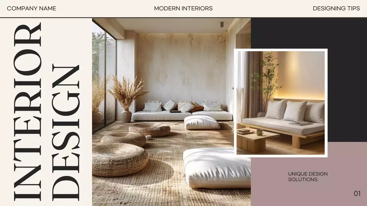 Beige Modern Interior Design Guide Presentation