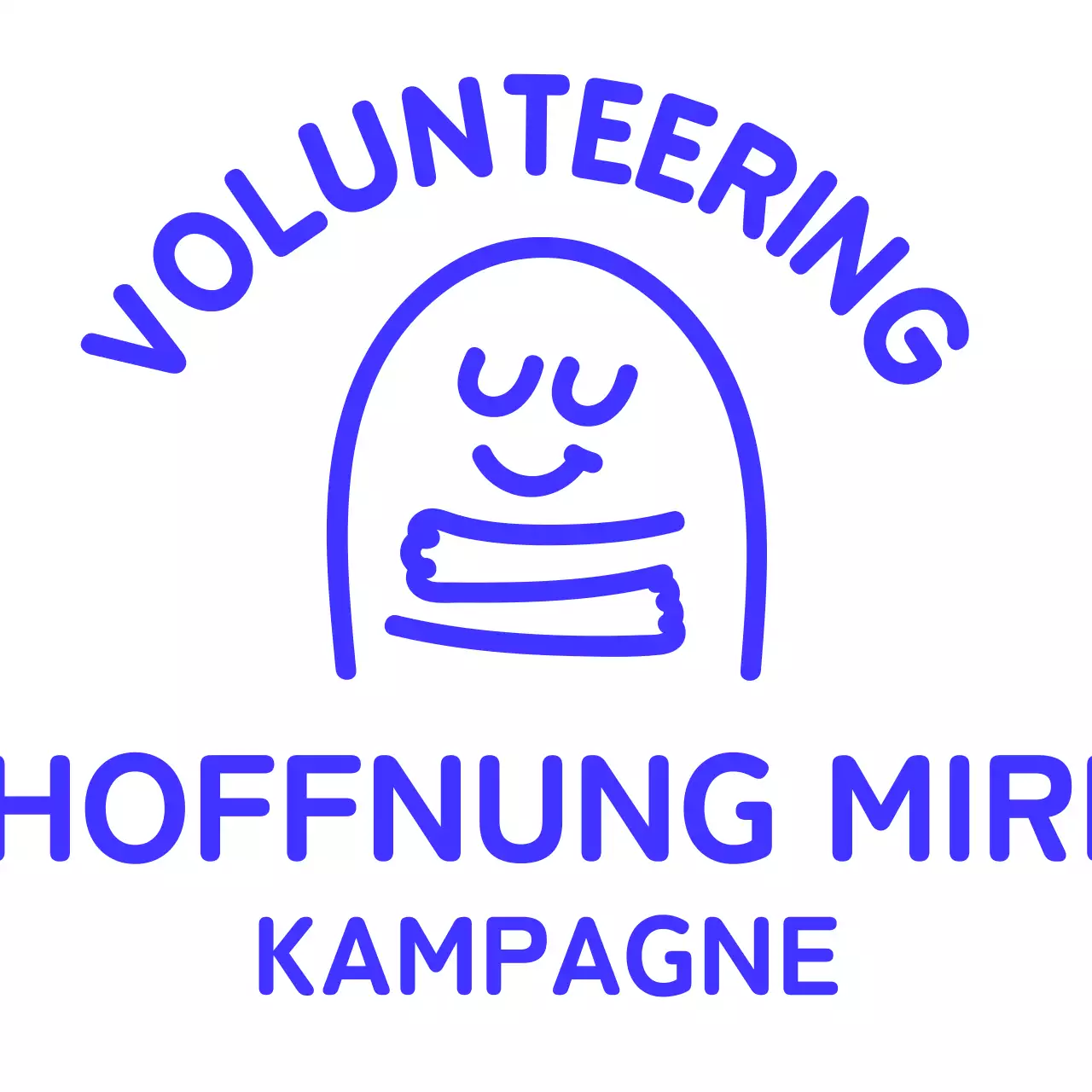 Umarmende Illustrationskampagne mit abgerundetem Text