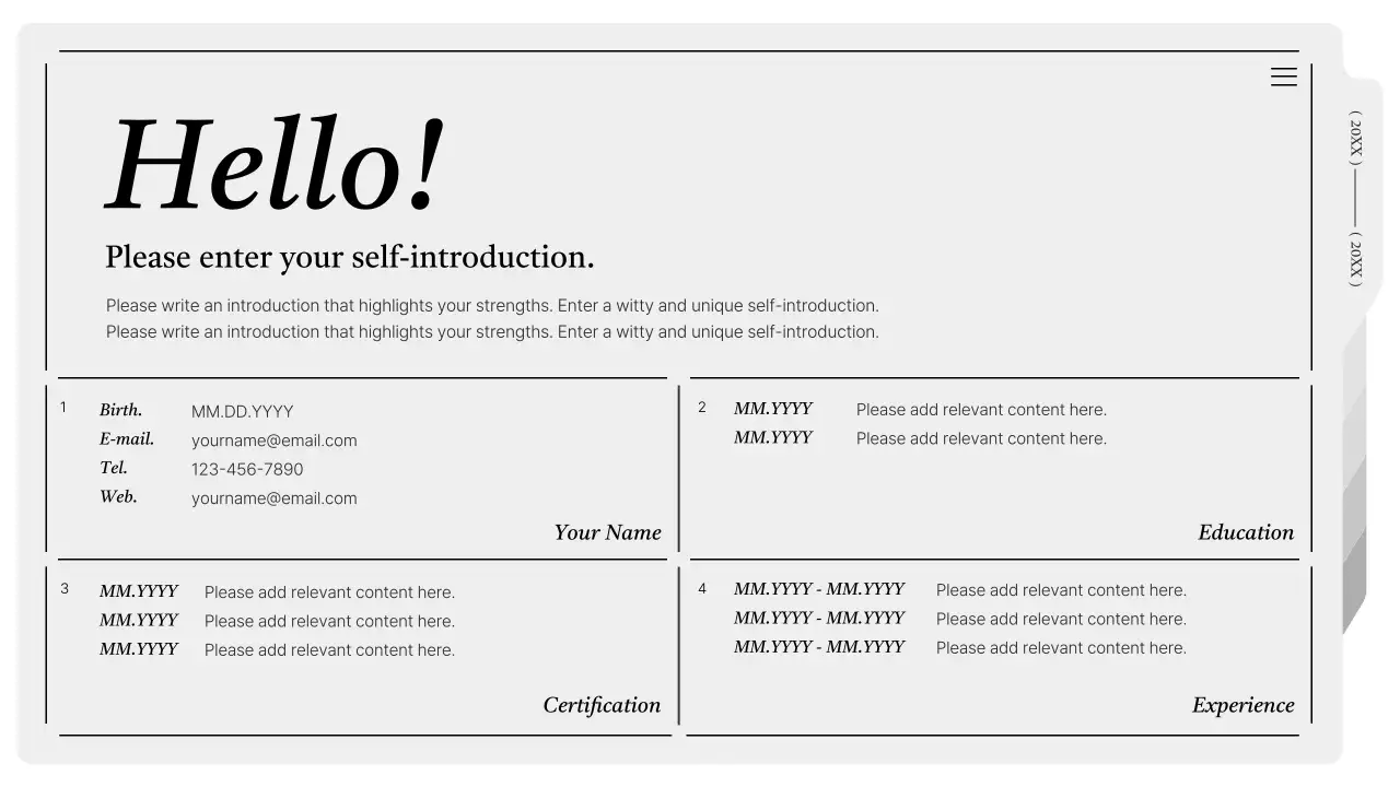 Presentasi Portofolio Desain Minimal Abu-abu