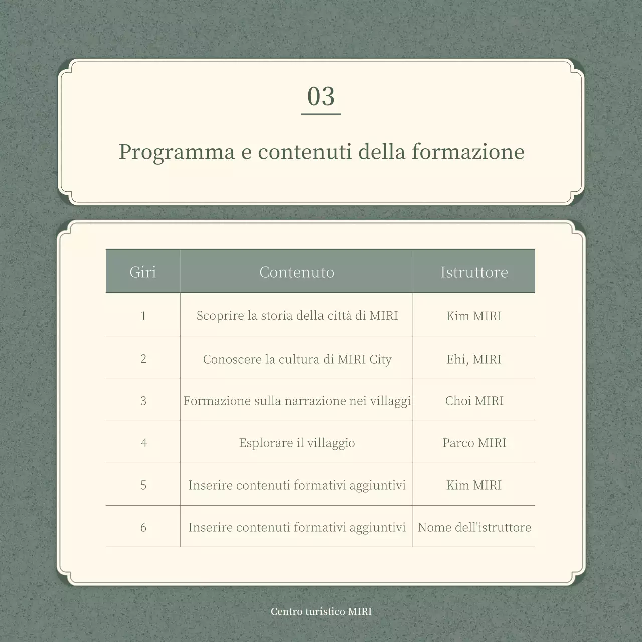 Guida al reclutamento per il Corso di formazione per interpreti culturali tradizionali in verde e beige