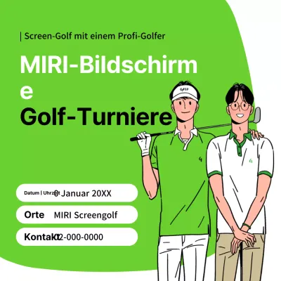 Werbung für ein einfaches Golfturnier in Kastanienbraun und Schwarz