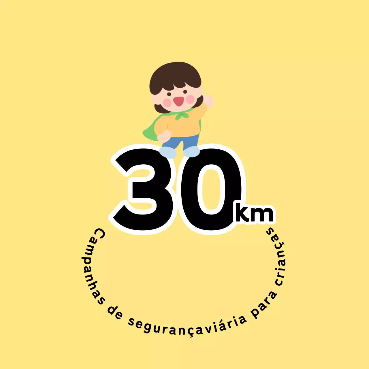Campanha de segurança rodoviária com personagens infantis