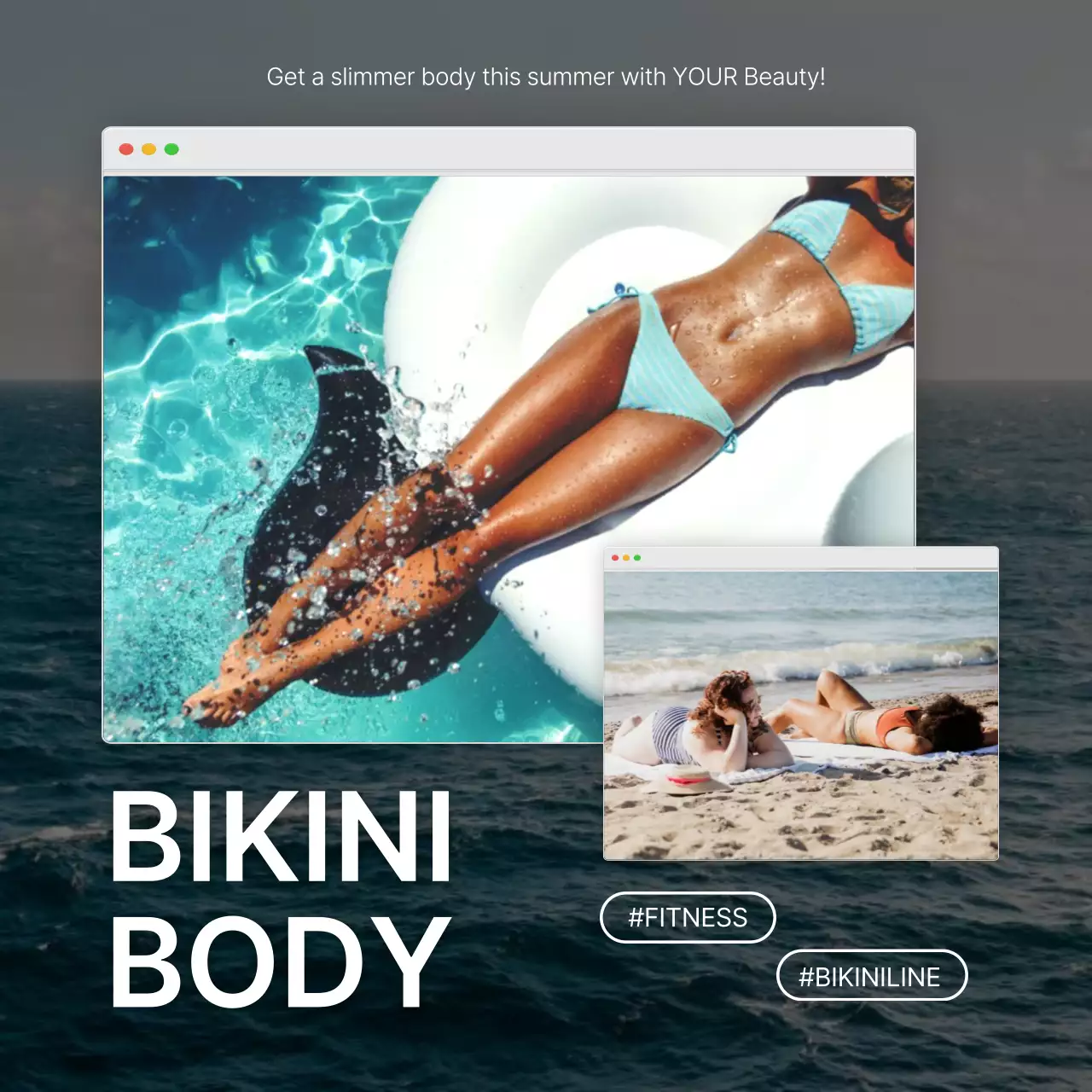 Blue Trendy Fitness Promotion Social Media Post