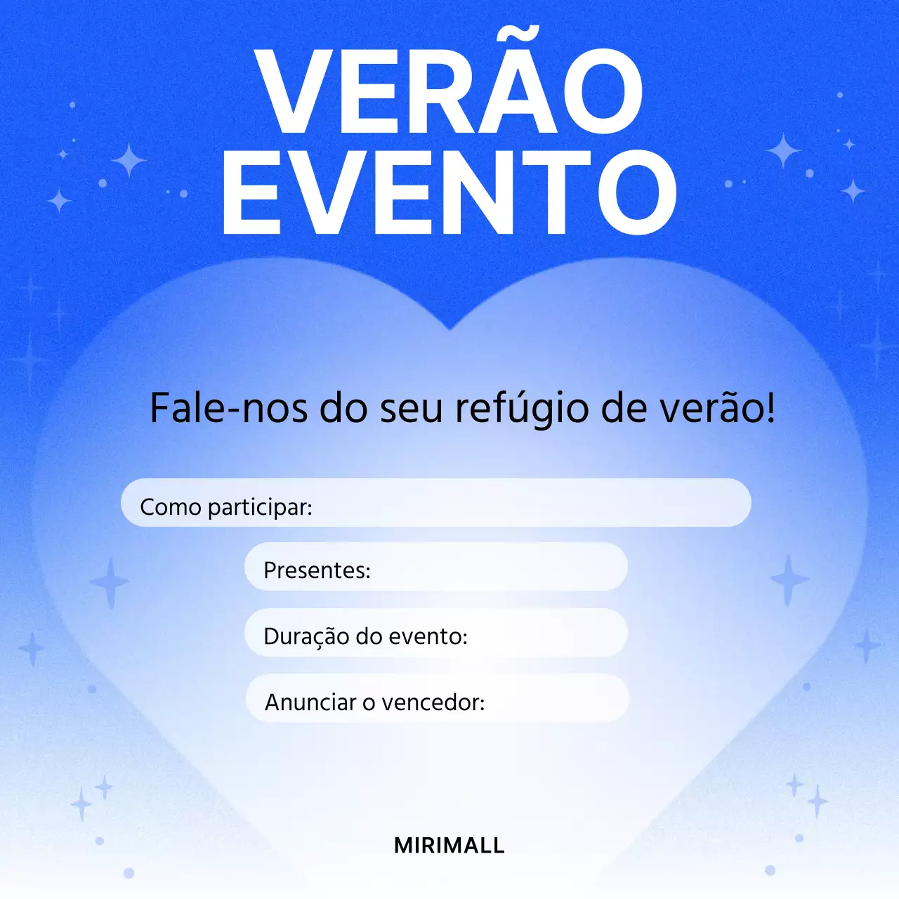 Promover um simples evento de verão em azul