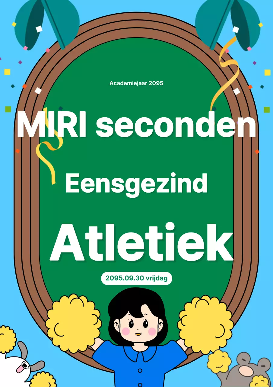 Een lichtblauwe en groene sportdag voor basisscholen promoten