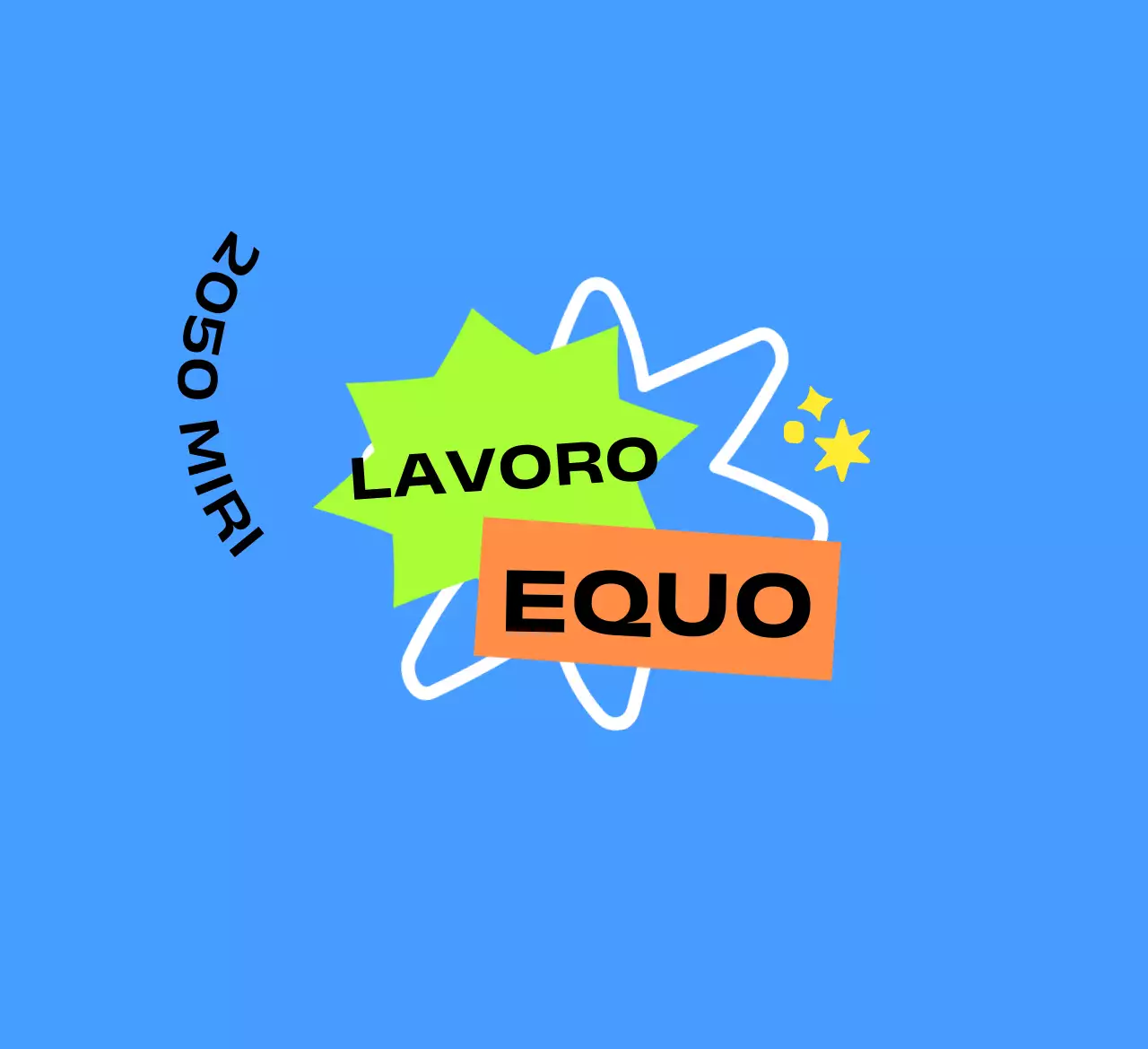 Per il merchandising fieristico aziendale in blu e verde arancio