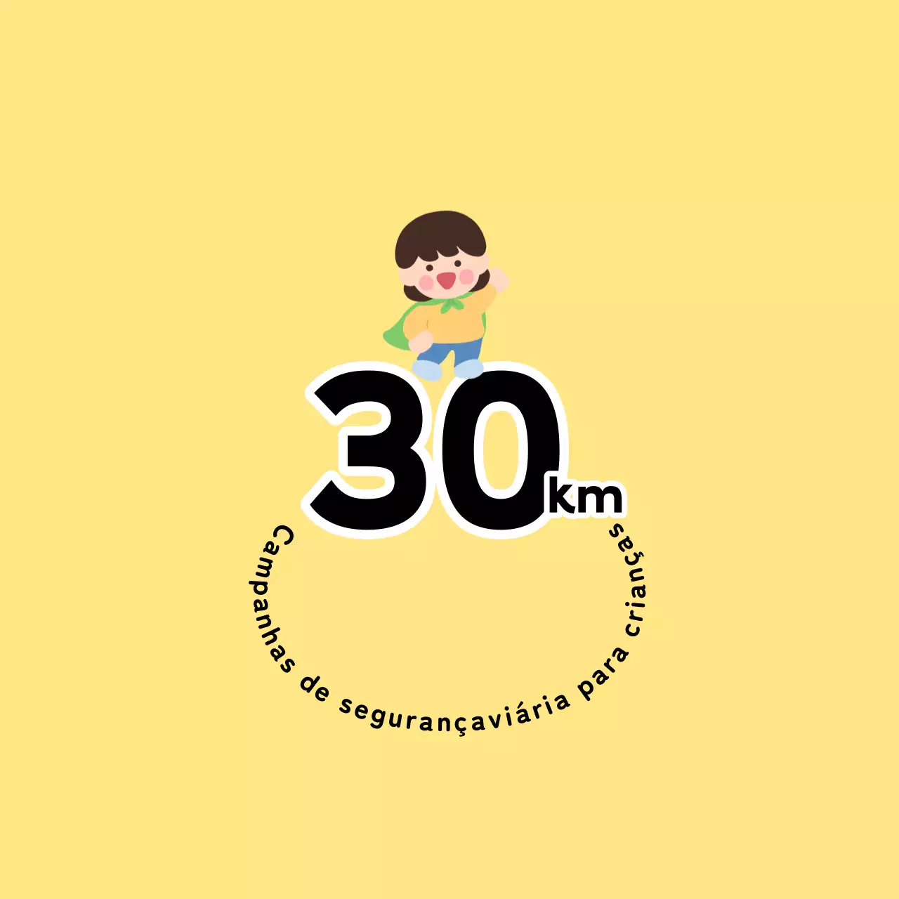 Campanha de segurança rodoviária com personagens infantis