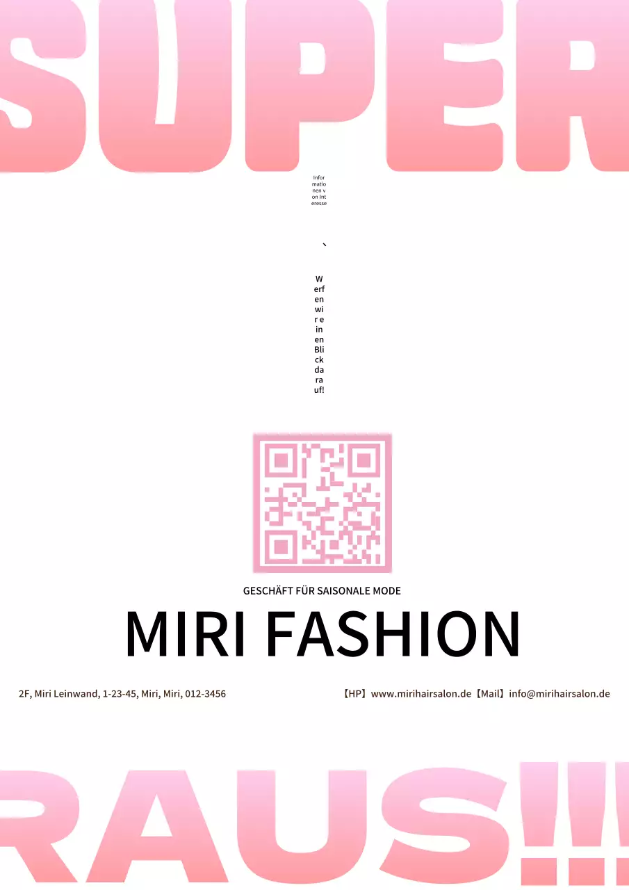 Einfache, grundlegende Verkaufsanzeige in Rosa und Weiß