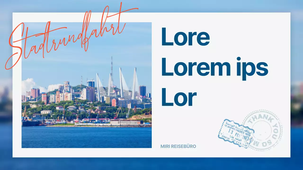 Ein moderner Stadtführer in Hellblau und Marineblau