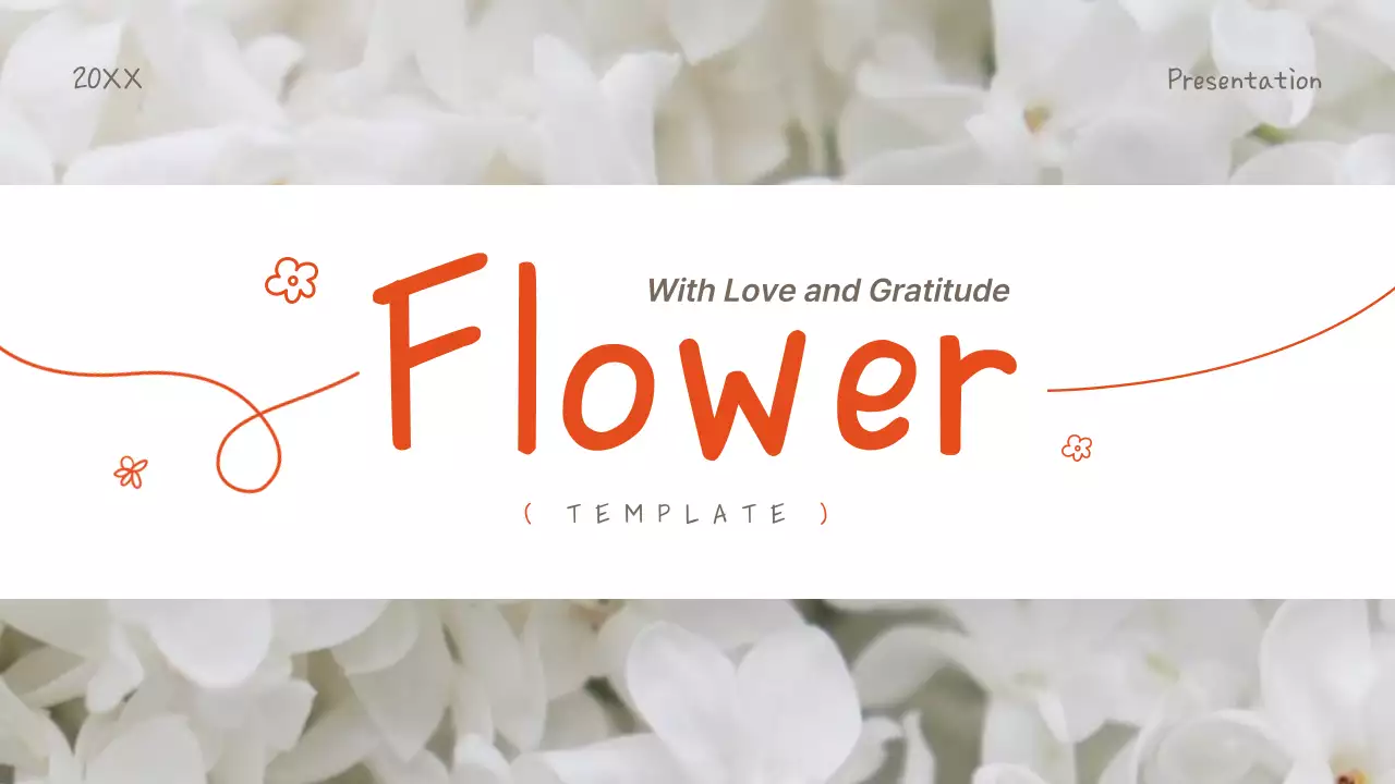 Orange Simple Flower Template Presentation