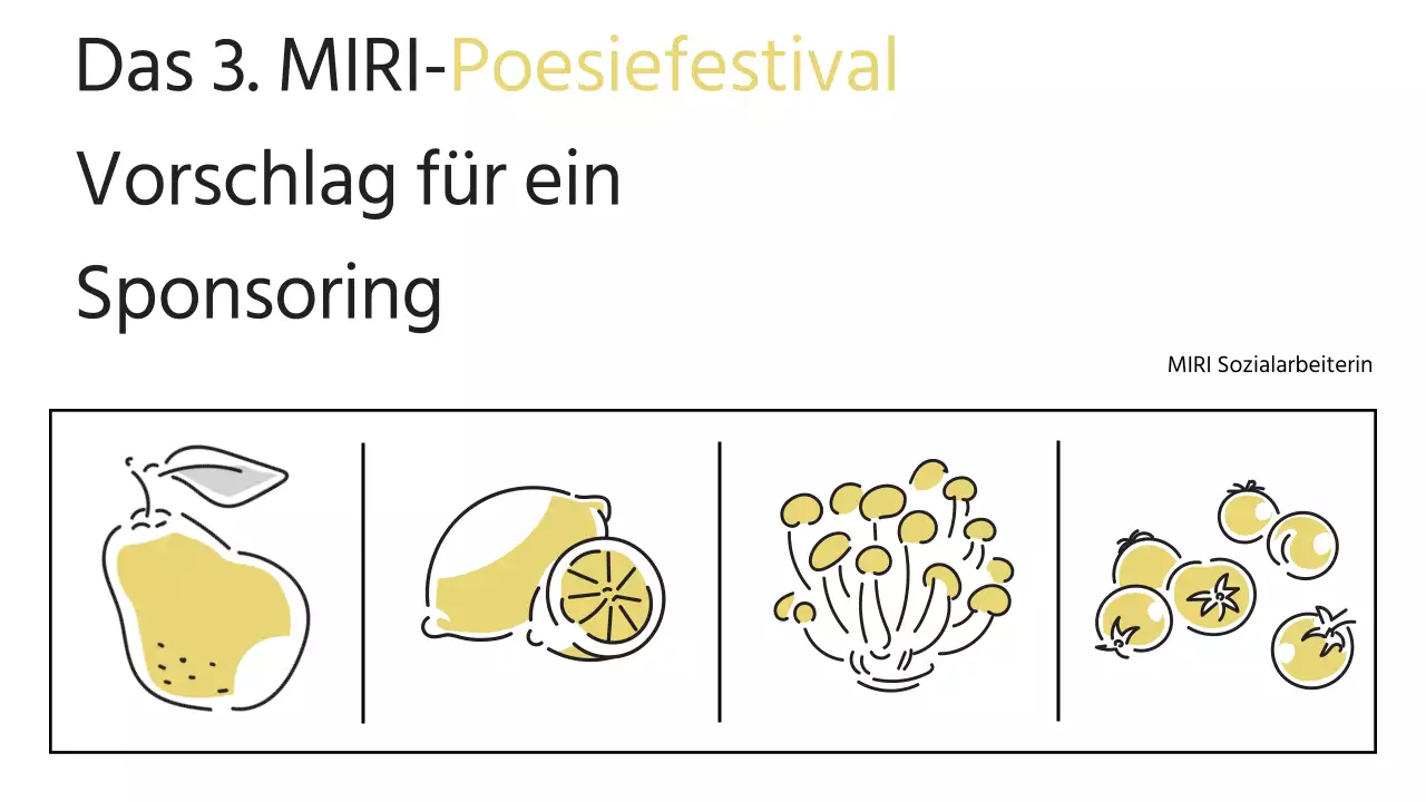 Vorschlag für das Sponsoring eines lokalen Festivals in Gelb