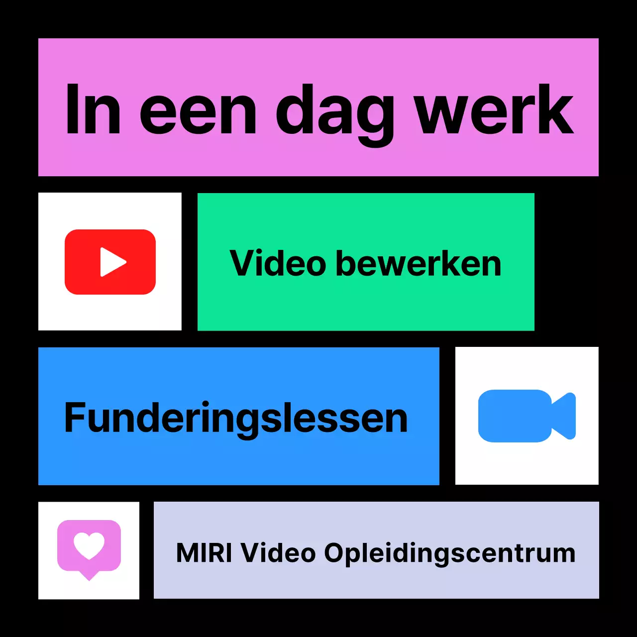 Promoot je videobewerkingscursus in roze en blauw