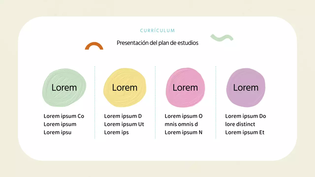 Un folleto de escuela de arte de estilo geométrico en marfil y menta