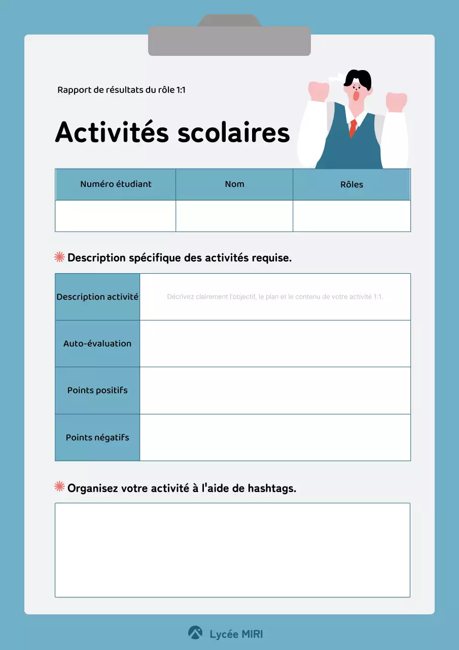 Activité de classe simple en bleu et gris ressources pédagogiques