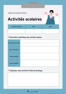 Activité de classe simple en bleu et gris ressources pédagogiques