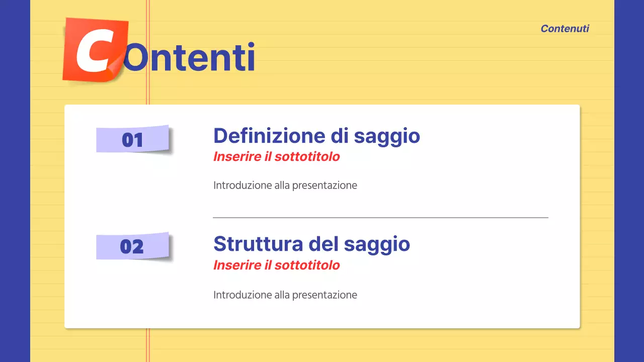 Informazioni sull'annuncio evidenziate in giallo e blu navy
