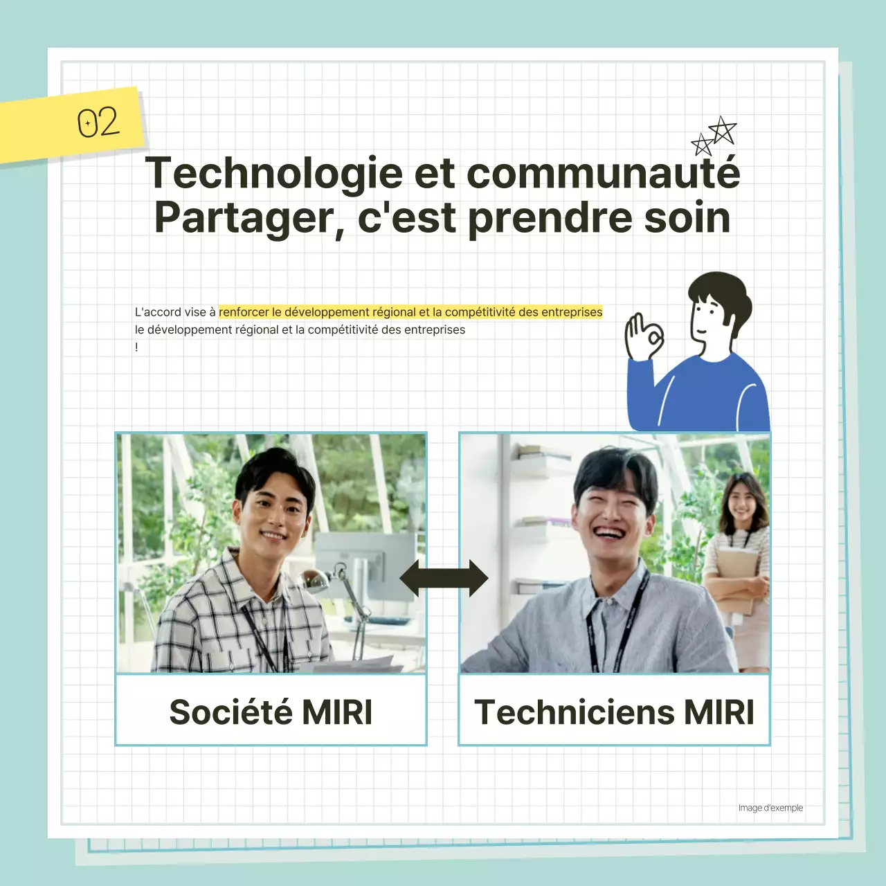 Promouvoir une cérémonie de signature d'un accord commercial en bleu et menthe