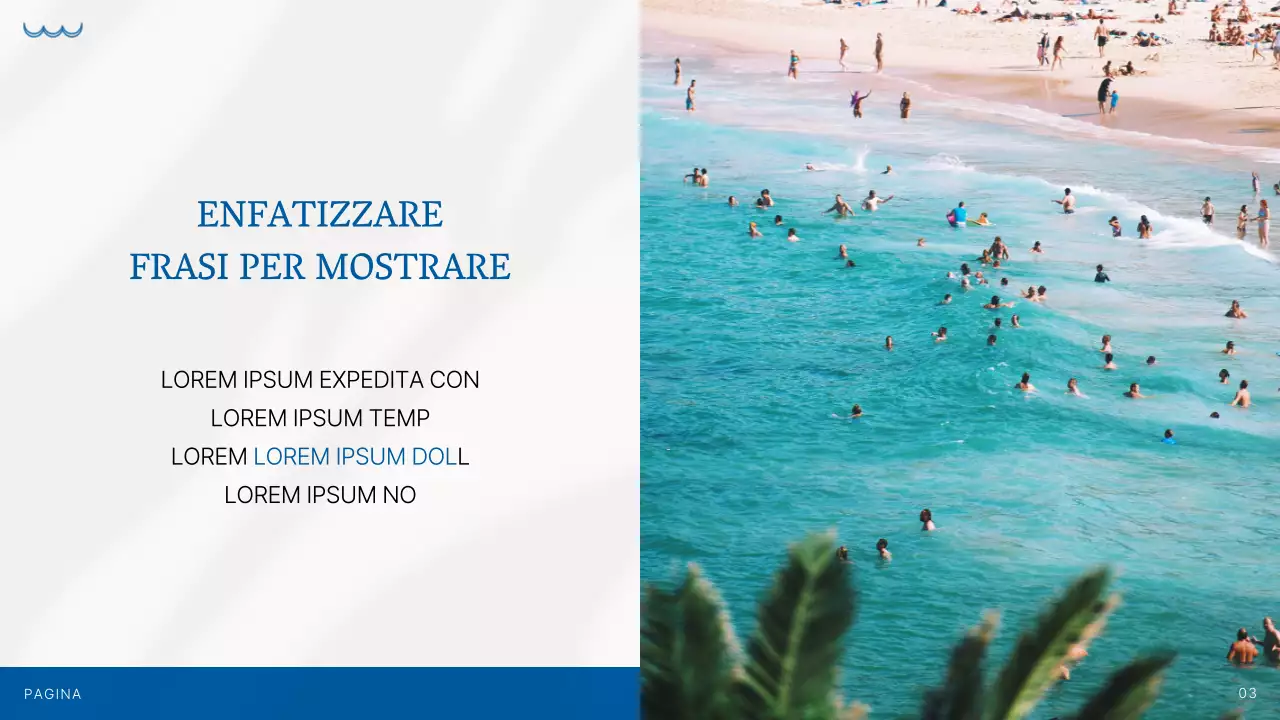 Semplice presentazione di sfondo estivo in blu e avorio