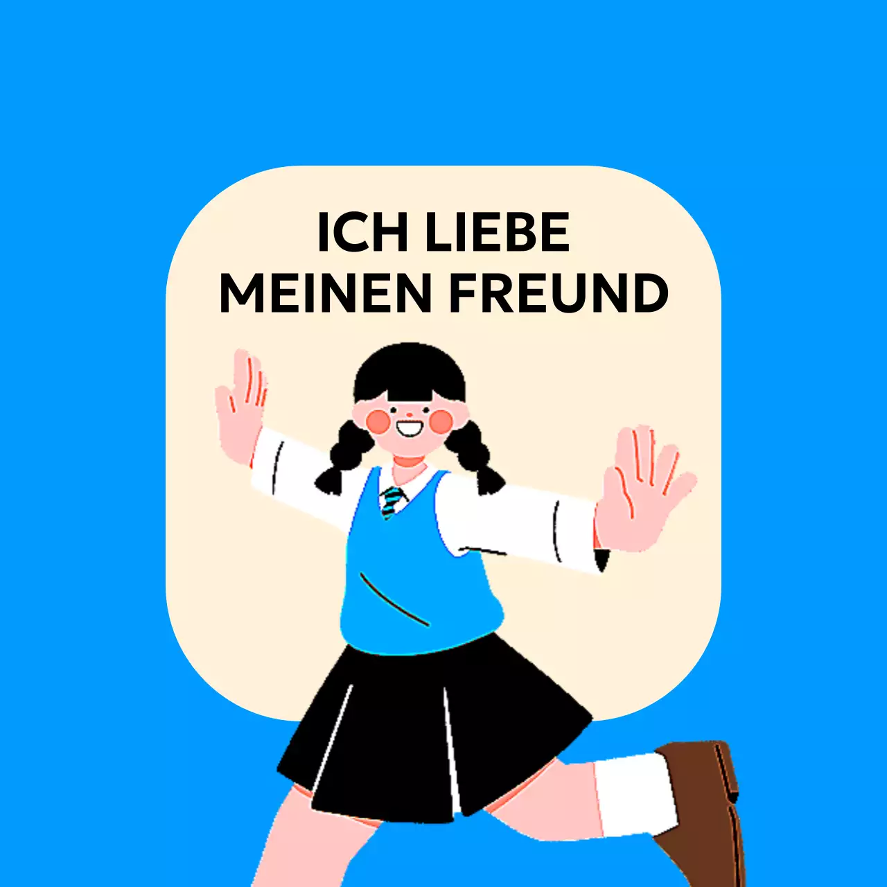 Anti-Gewalt-Design mit Illustration von Studenten mit ausgestreckten Armen