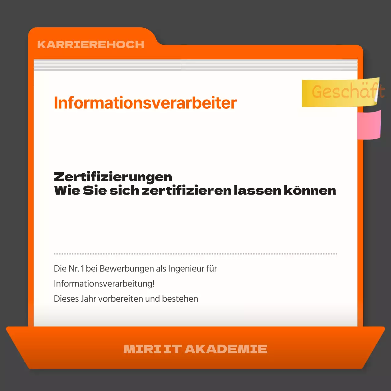 Eine einfache Qualifikationsanzeige in Grau und Orange