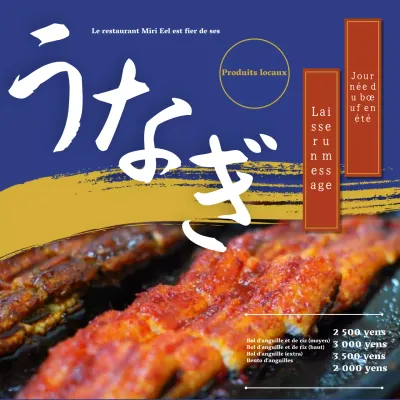 Les restaurants d'anguilles domestiques haut de gamme de la marine et de l'or font la promotion du jour du bœuf