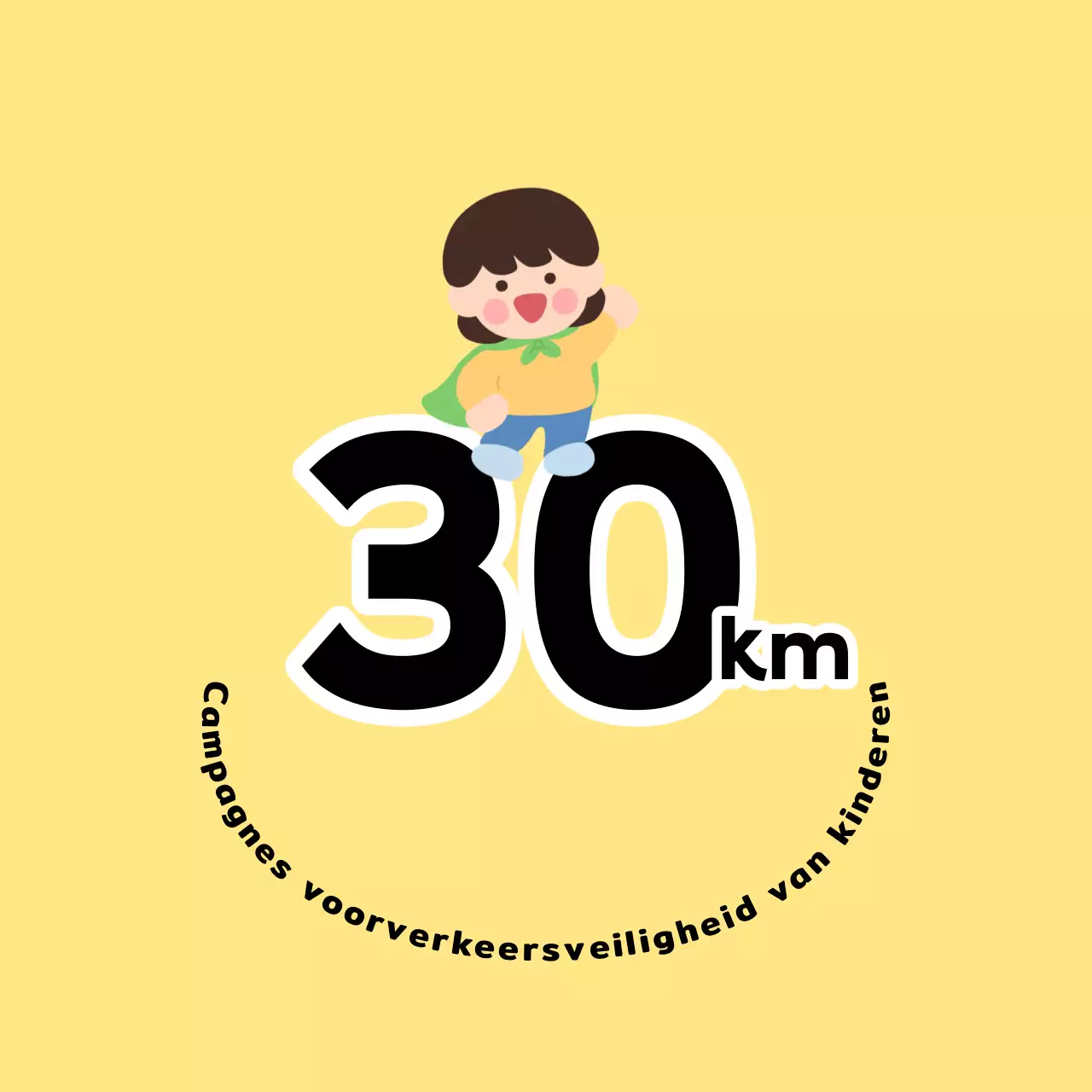 Schattige en aaibare verkeersveiligheidscampagne met kinderfiguren