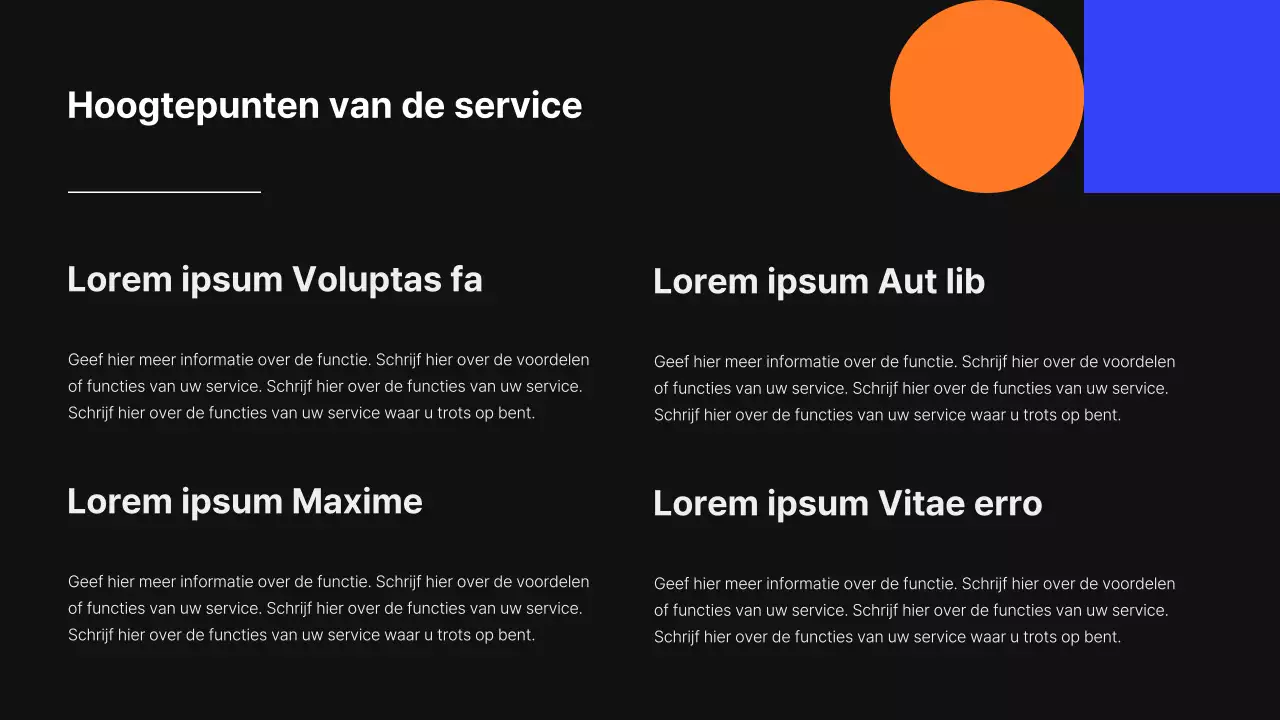 Modern voorstel voor headhunting service in zwart en blauw