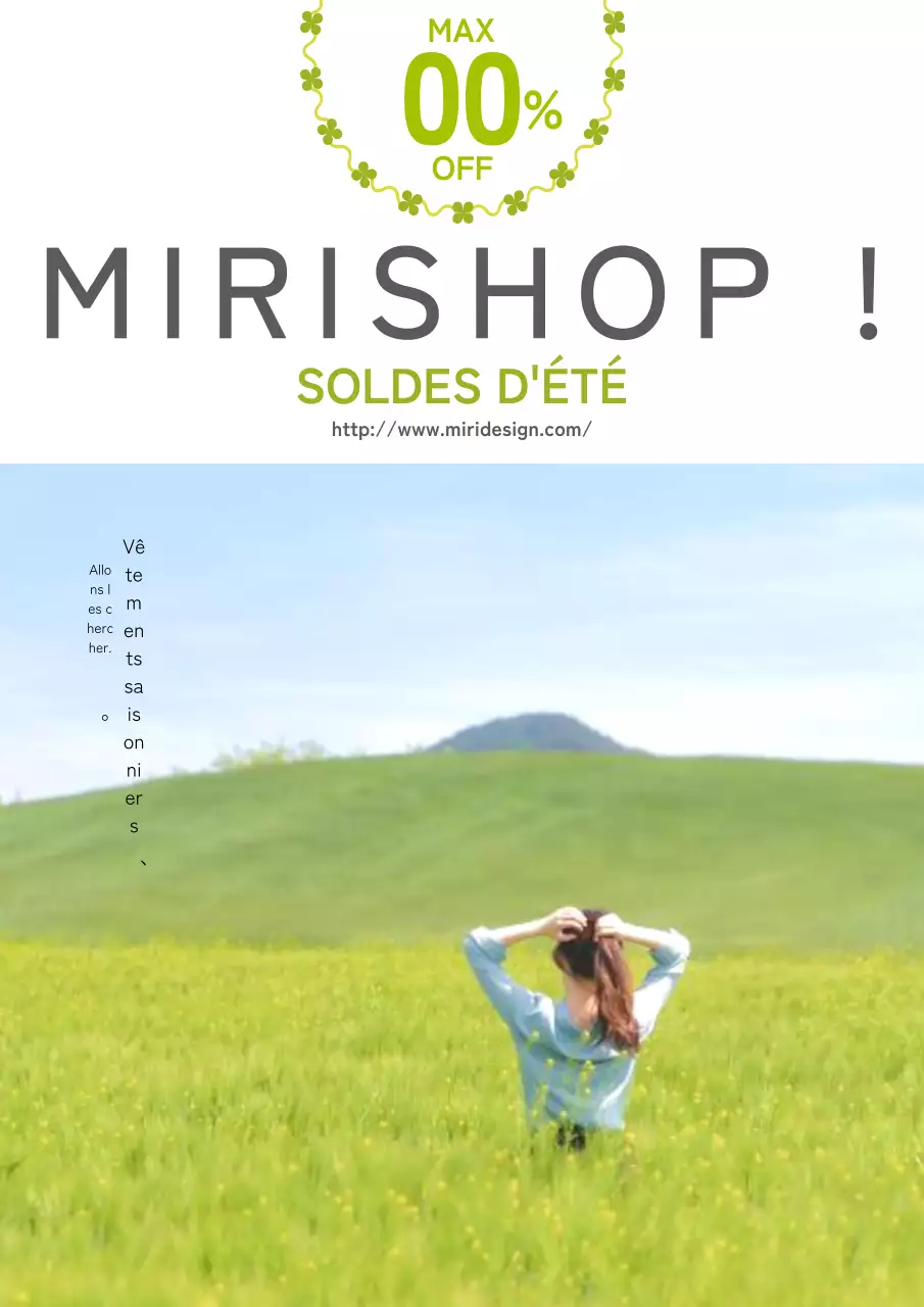 Publicité de mode verte et bleu clair détaillée et magnifique