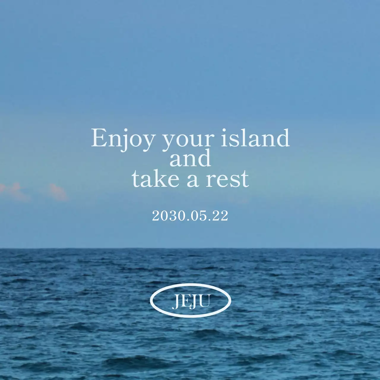 Design an emotional text tourism product with a calming, emotional photo of the ocean in the background.