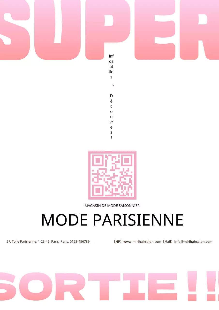 Annonce de vente simple et basique en rose et blanc