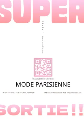 Annonce de vente simple et basique en rose et blanc