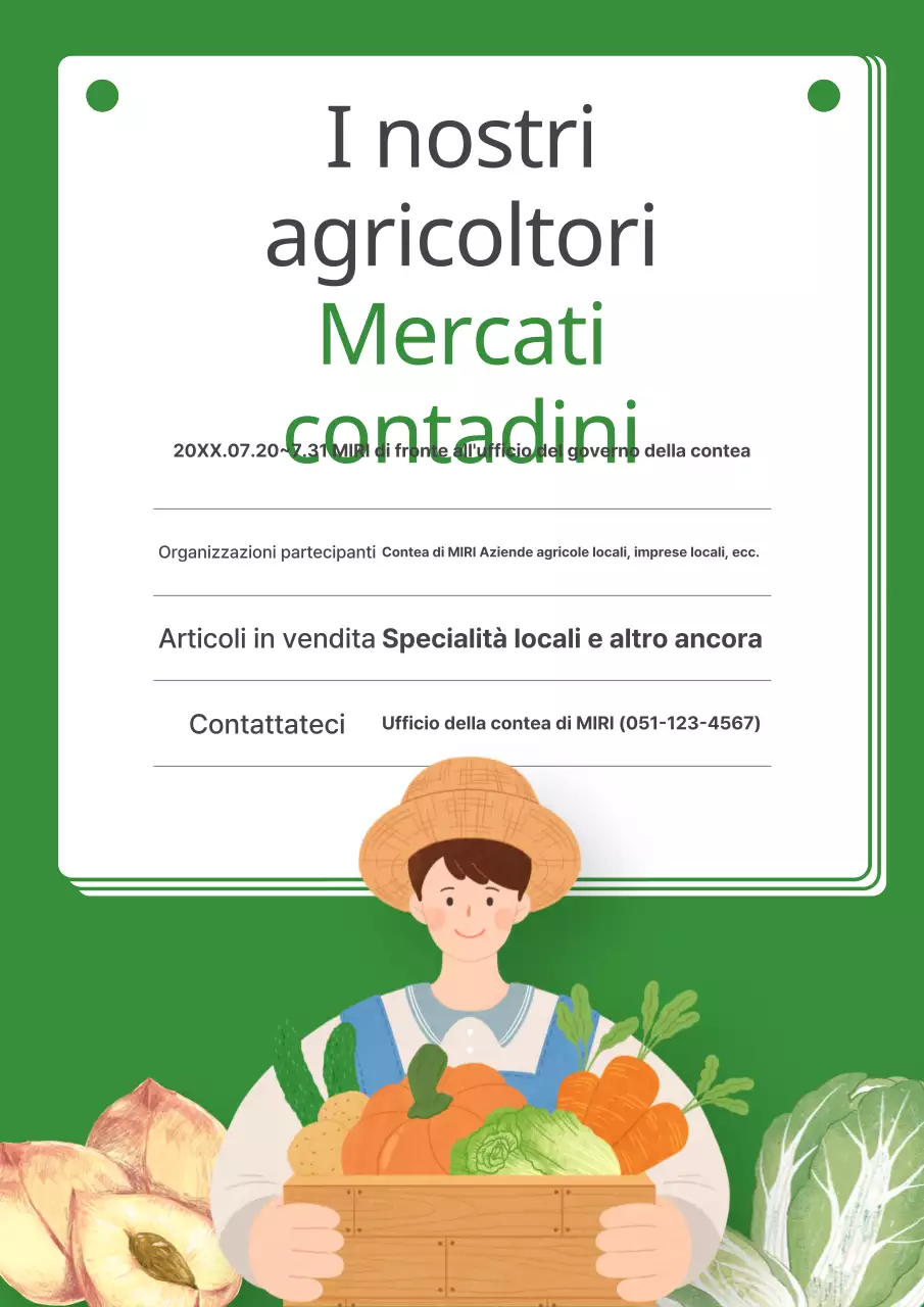 Promuovete il vostro mercato agricolo verde e bello
