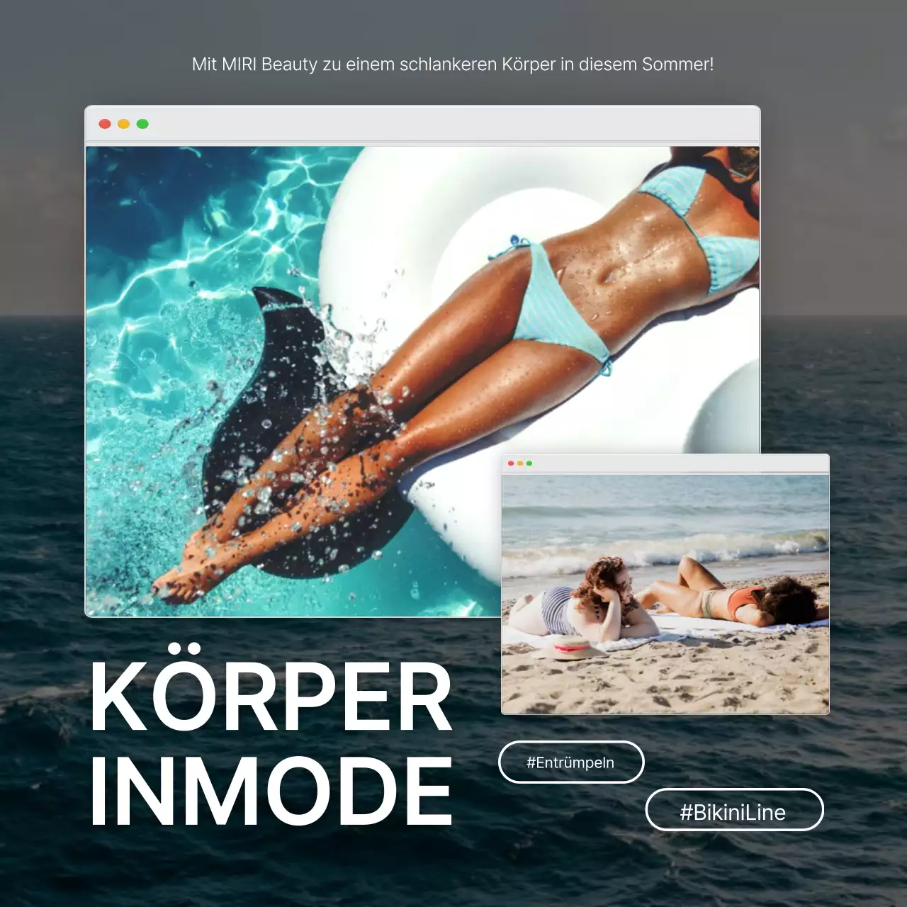 Fördern Sie die trendige mint-weiße Body-In-Mode-Behandlung