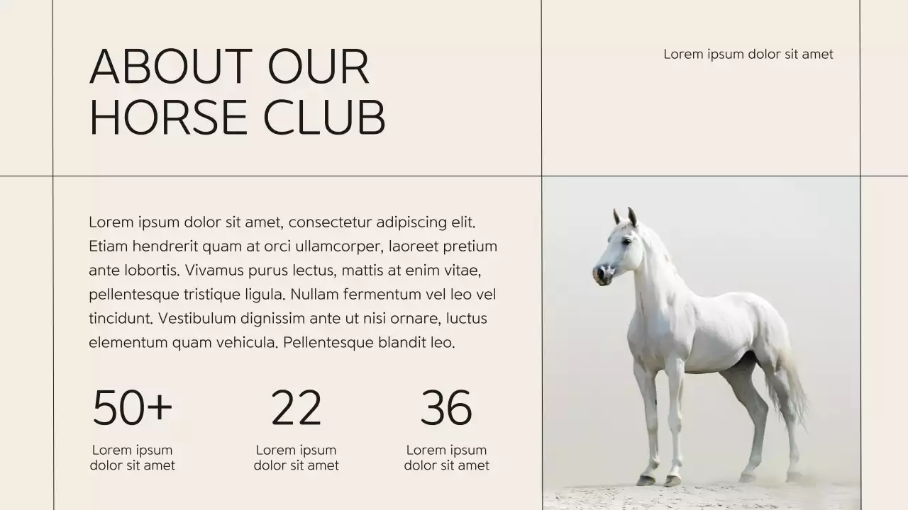 Beige Classic Horse Club Guide Presentation