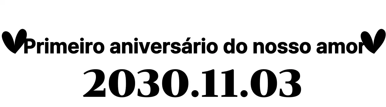 Um presente de aniversário simples e giro com corações e texto com serifa