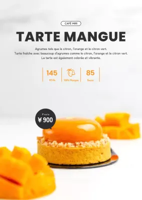 Desserts d'été simples noir et jaune Nouvelle publicité pour le menu