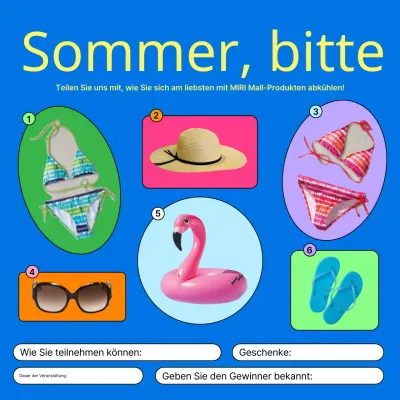 Werben Sie für eine kitschige Sommerveranstaltung in Blau und Gelb