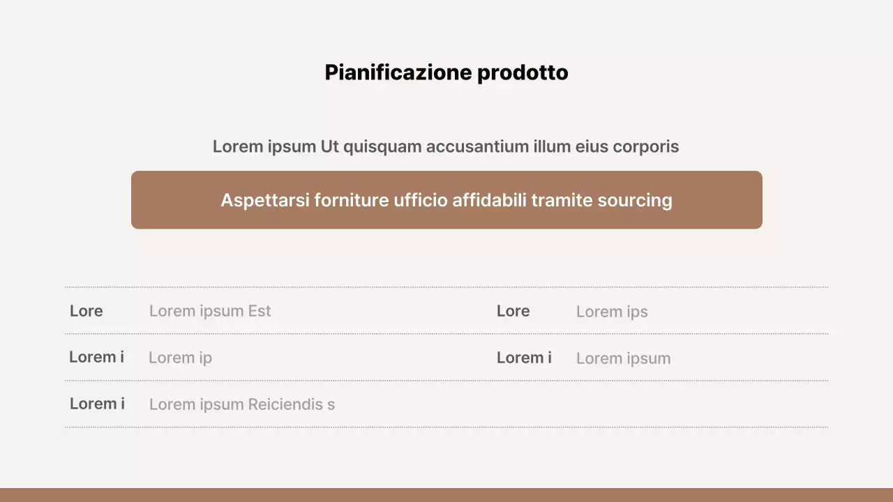 Proposta di merchandising semplice in marrone e beige