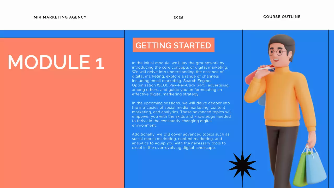 Blue Modern Marketing Course Guide Presentation
