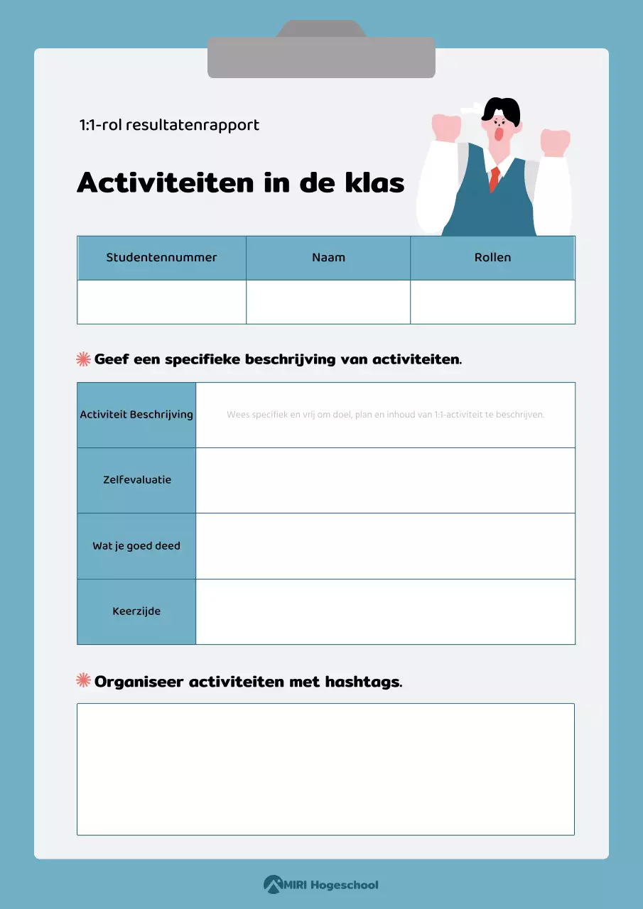 Eenvoudig blauw en grijs lesmateriaal voor in de klas