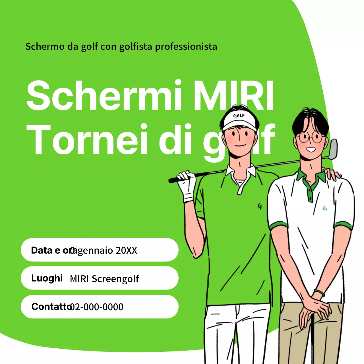 Promuovere un semplice torneo di golf in maroon e nero