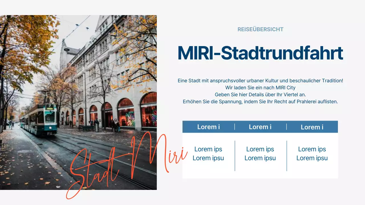 Ein moderner Stadtführer in Hellblau und Marineblau