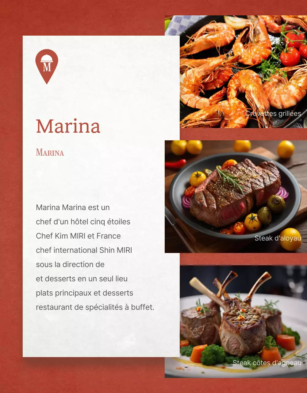 Buffets d'hôtel classiques en rouge et ivoire