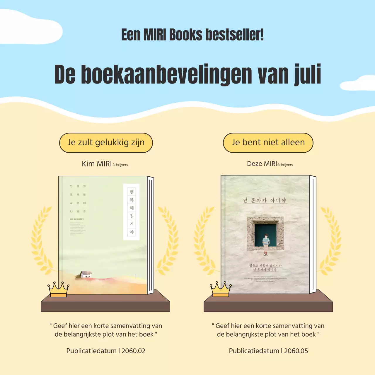 Promoot een gezellige zomerleesgroep in lichtblauw en beige