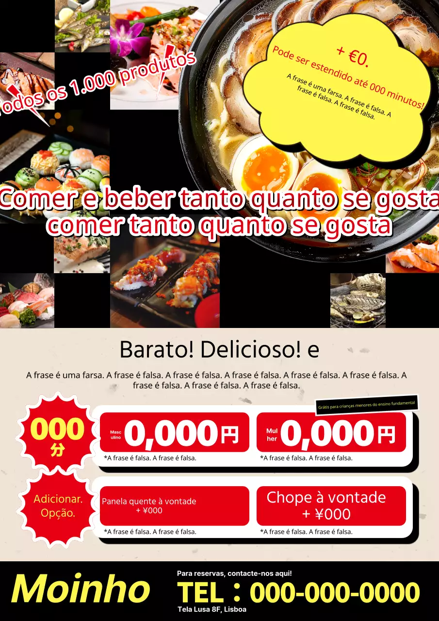 Um anúncio simples a preto e vermelho para um evento gastronómico